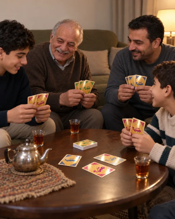 عائلة تلعب احزر مين؟ حول طاولة الشاي